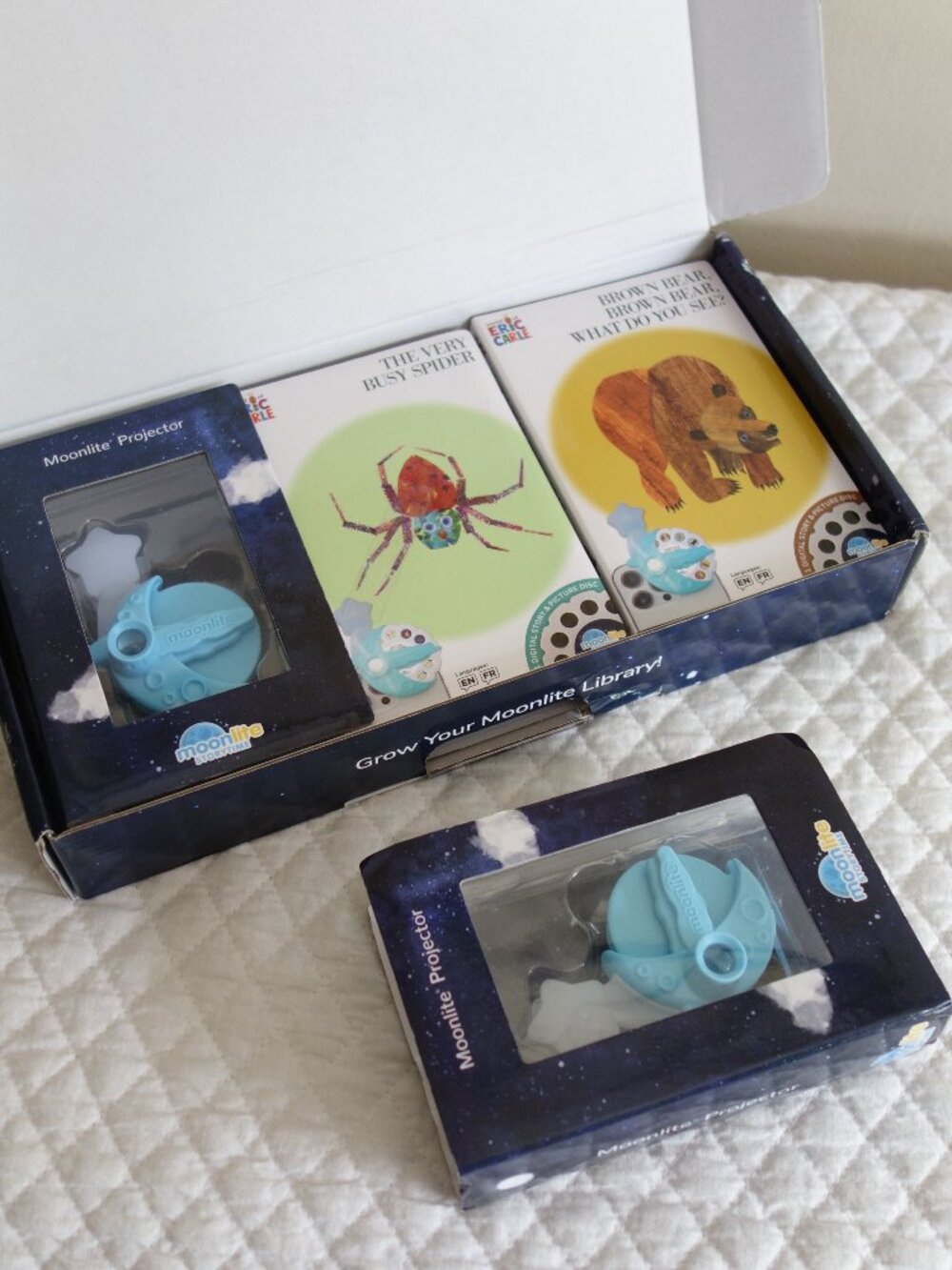 MOONLITE STORY TIME 2 Projectors and 4 Eric Carle Discs – in Original Boxes